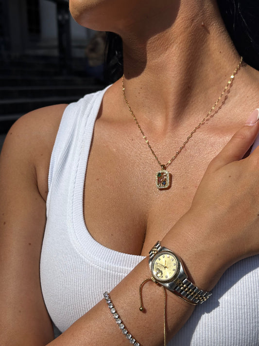 Rectangular Rainbow Necklace