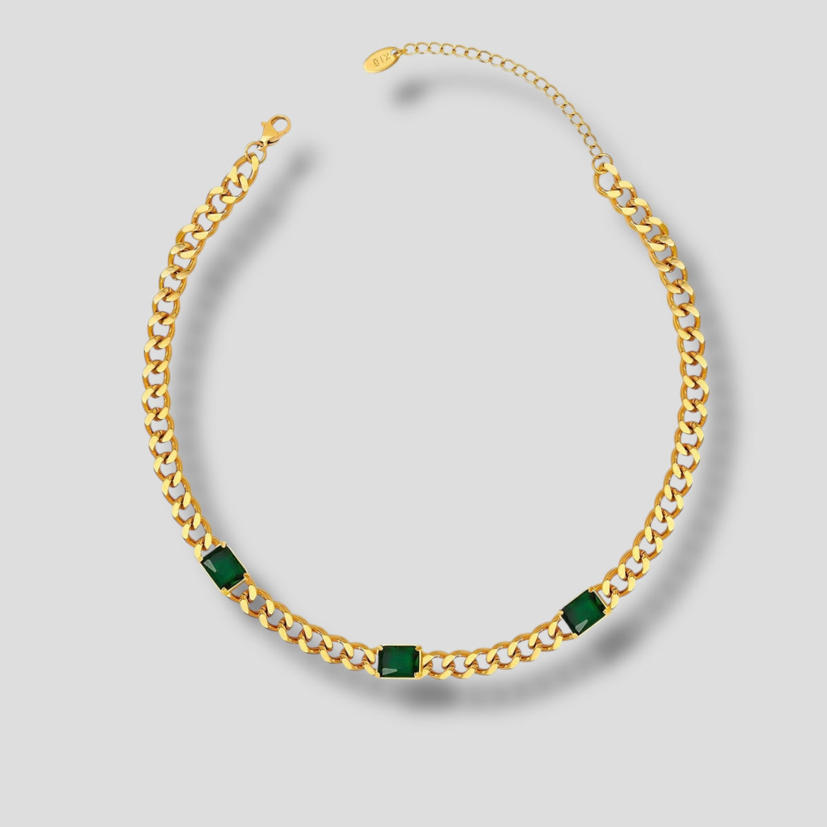 Emerald Cuban Contrast Necklace