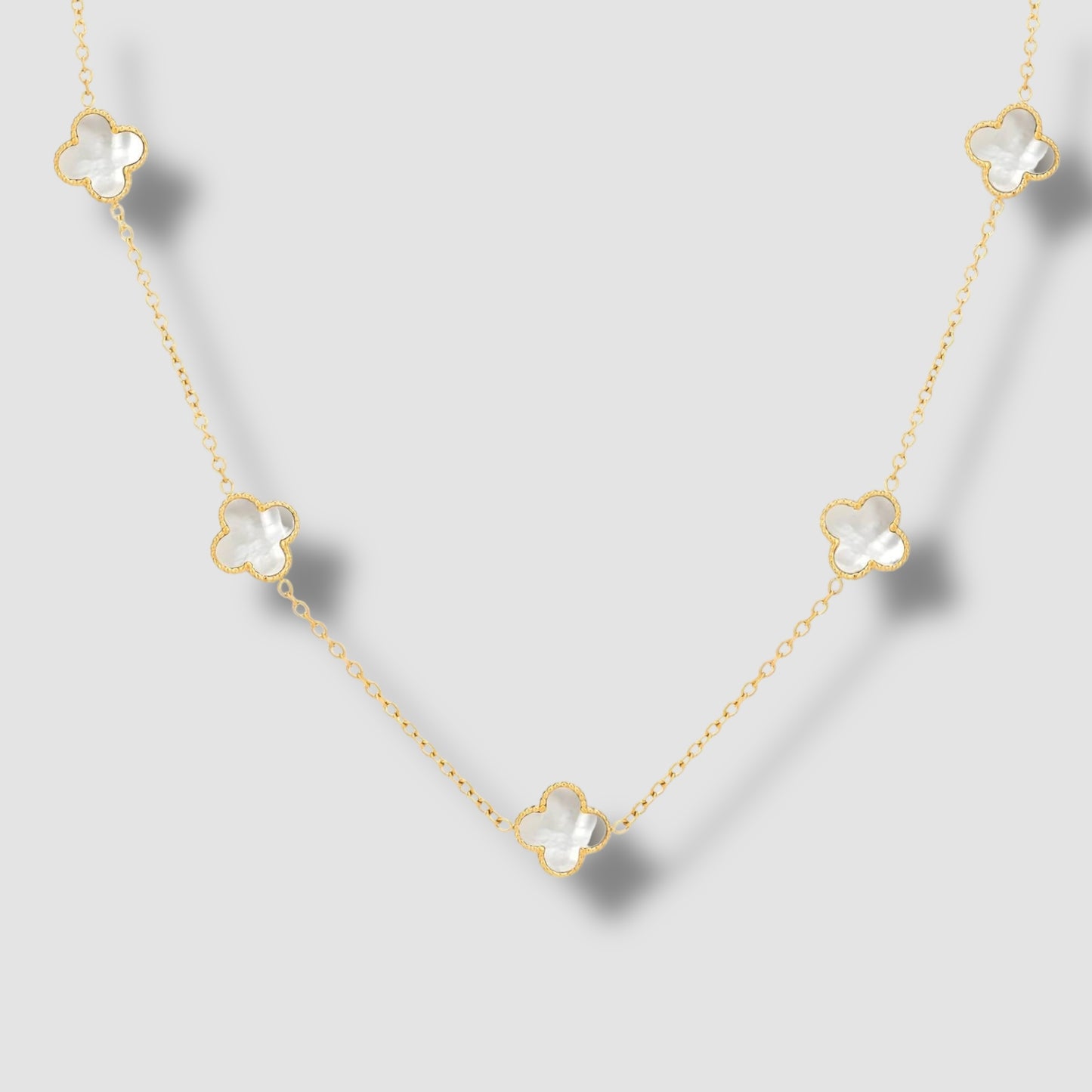 Mother of Pearl Clover Necklace