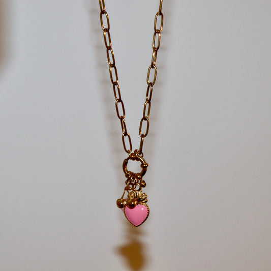 Pink Princess Heart Charm