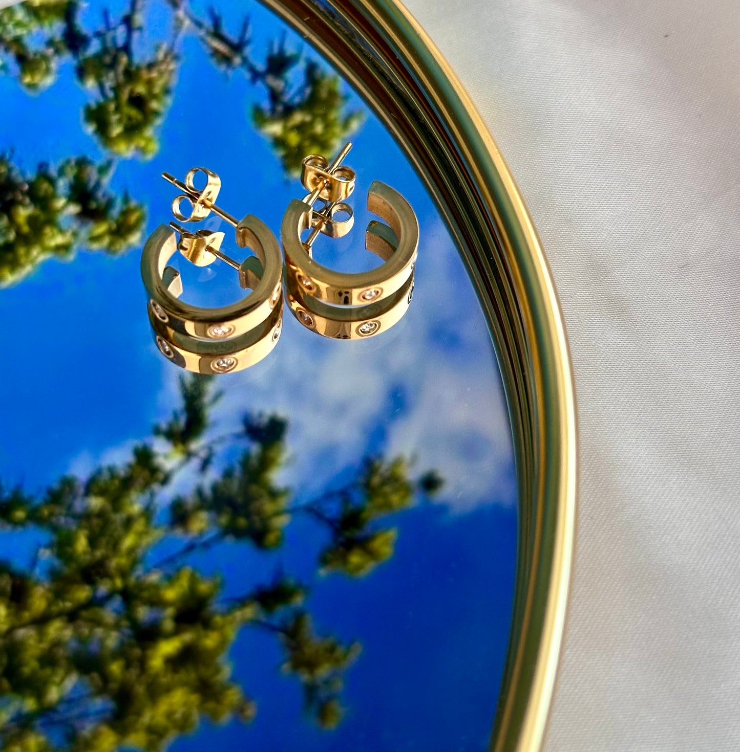 Inspired Diamond Style Small Hoops