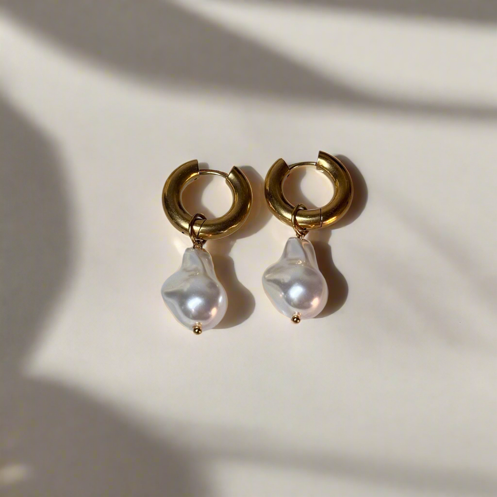 Keshi Pearl Hoops