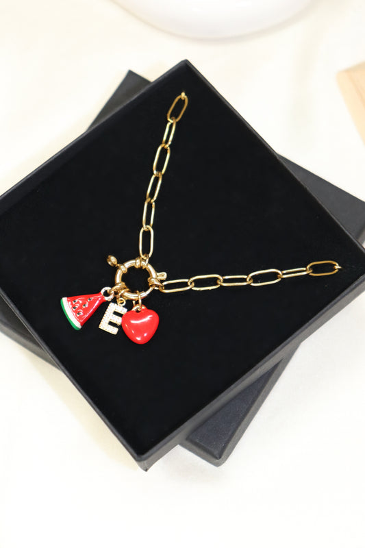 Red Puff Heart Charm