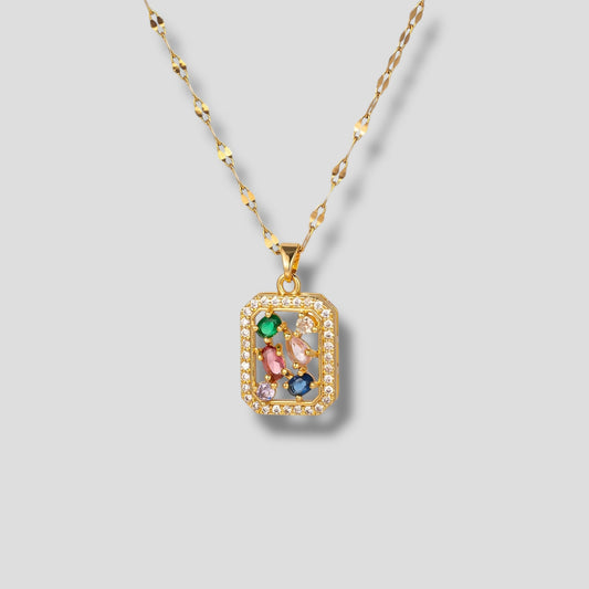 Rectangular Rainbow Necklace