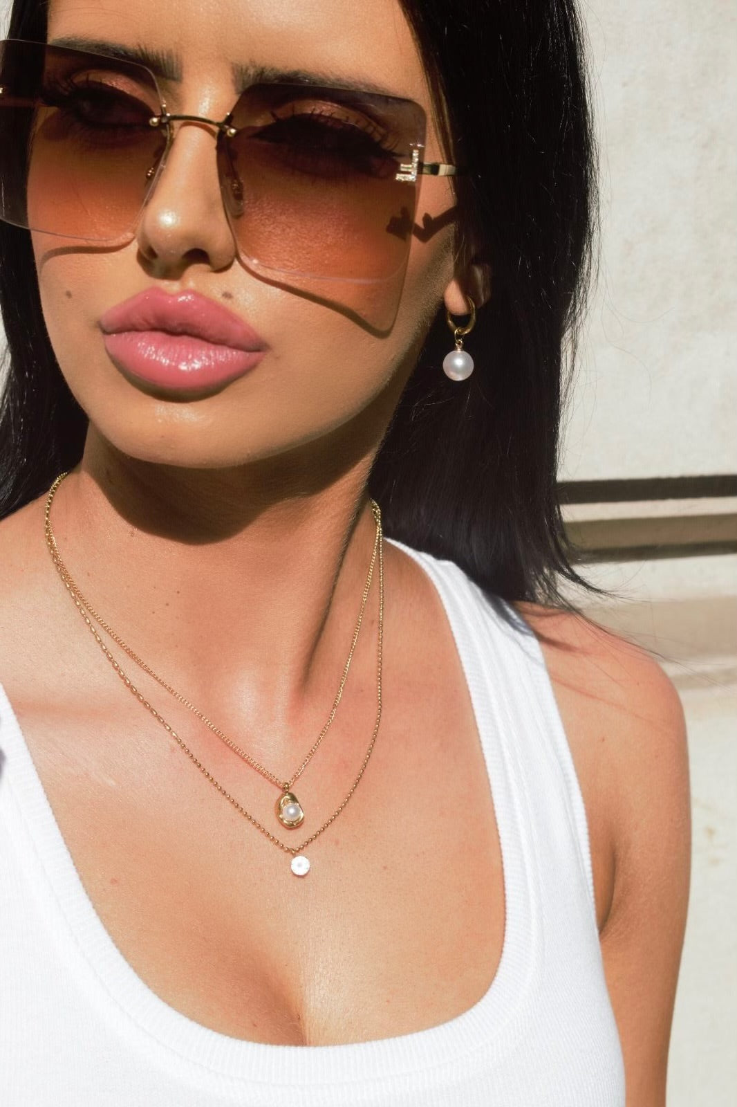 Pearl Drop Mini Hoop
