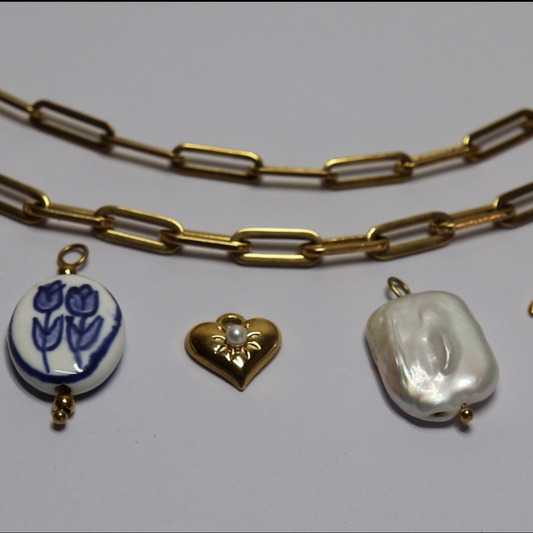 Heart & Pearl Charm