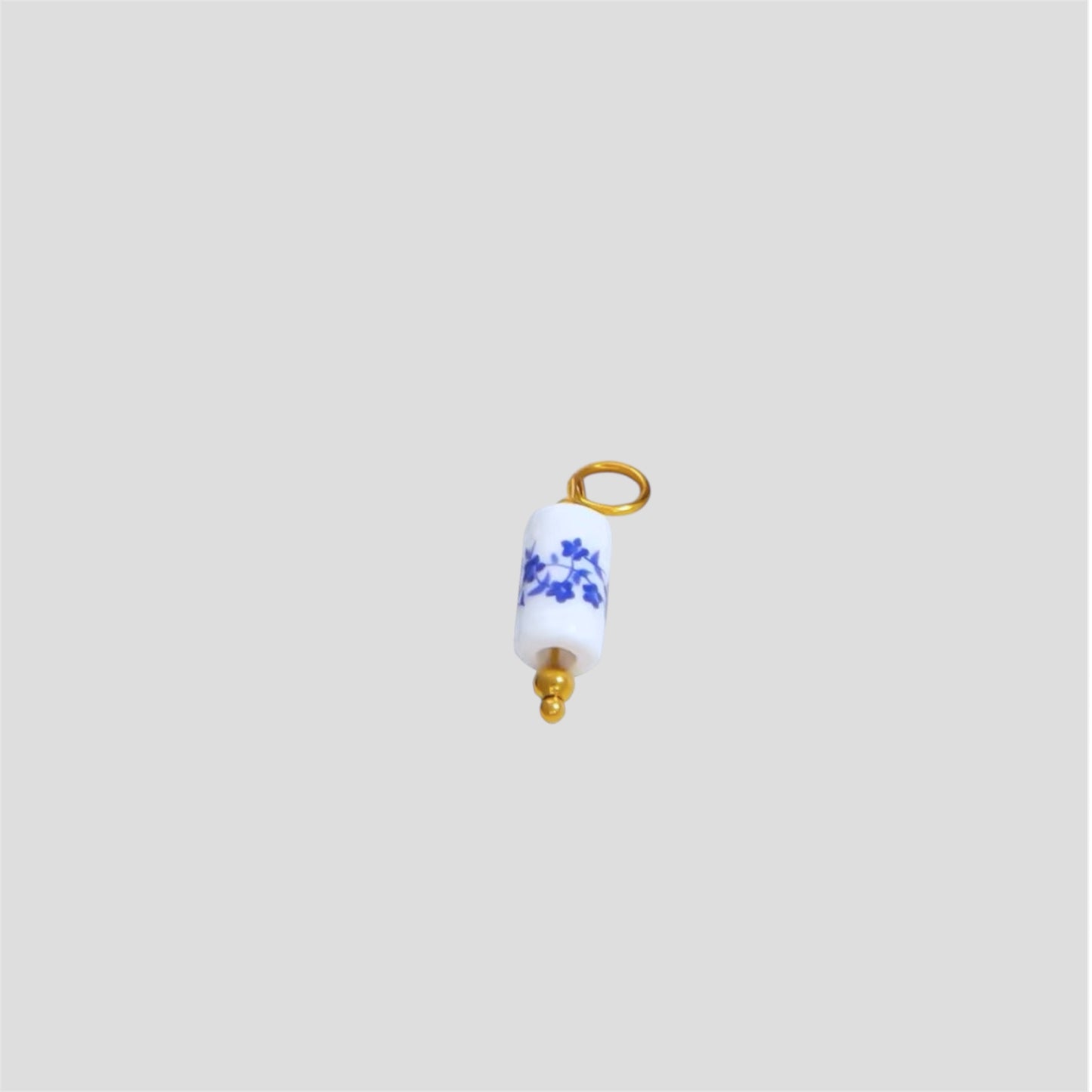 Blue Floral Tube Charm