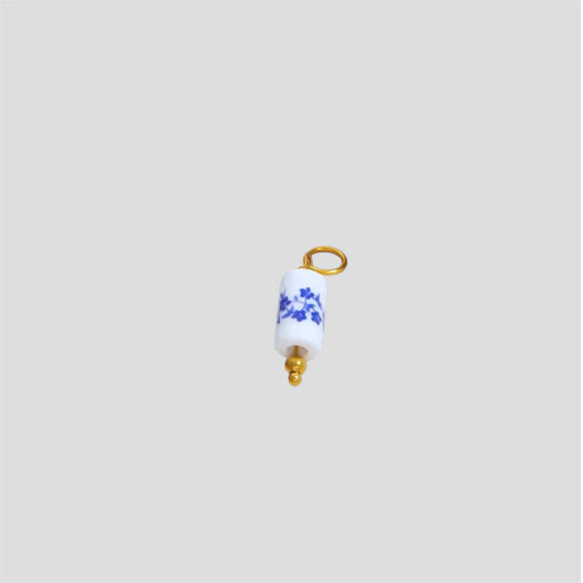 Blue Floral Tube Charm