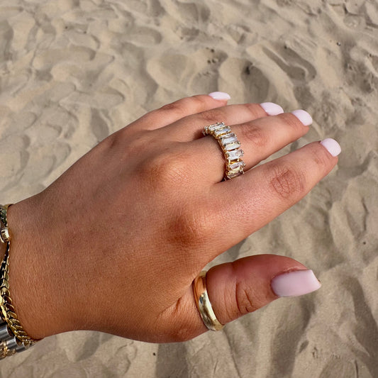 Baguette Cut CZ Ring