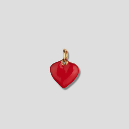 Red Puff Heart Charm